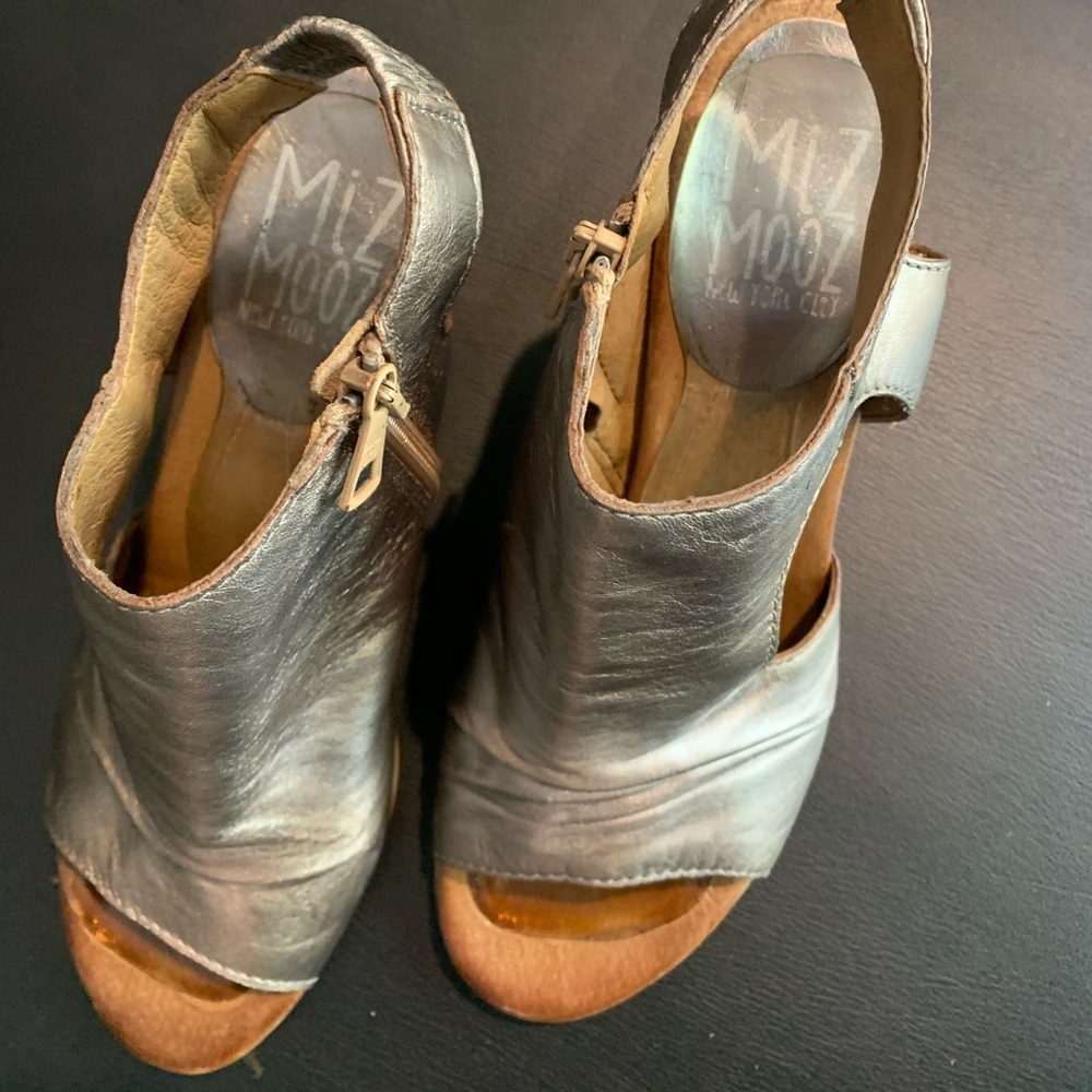 Miz Mooz Mettalic Heels Size 8